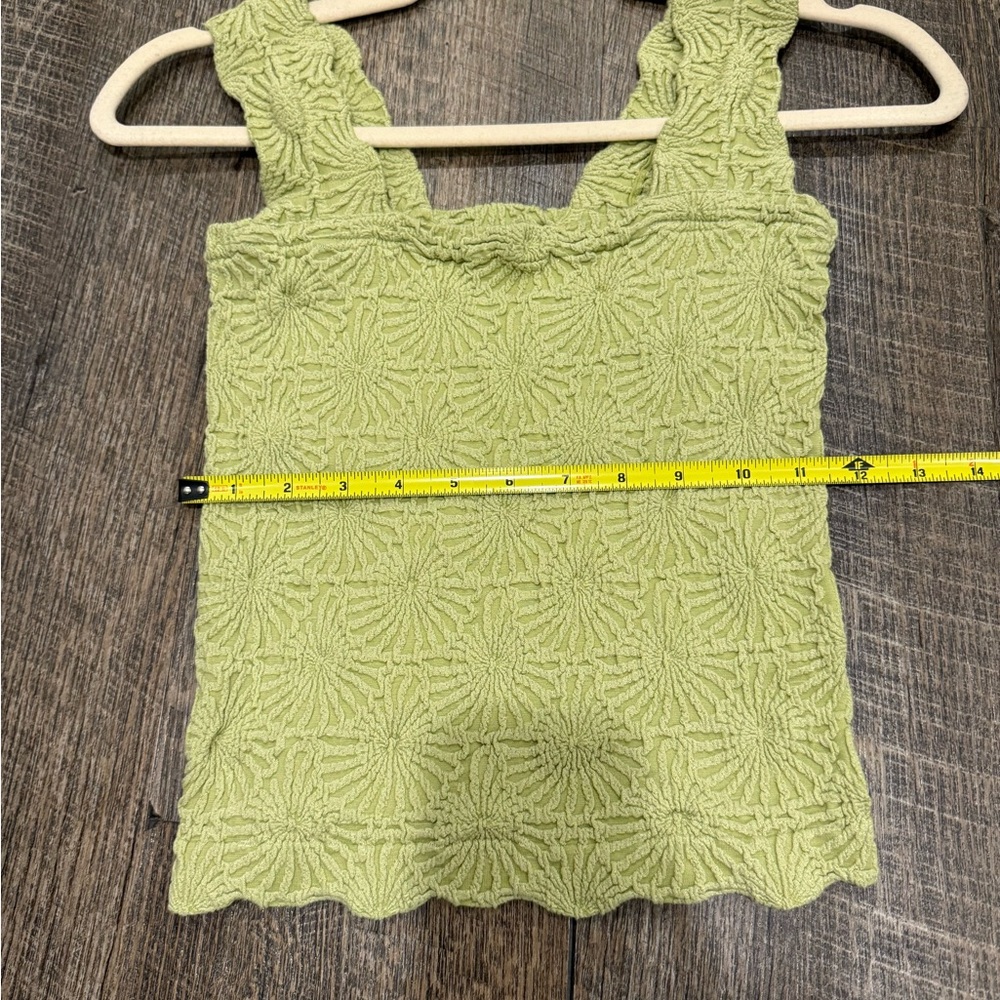 Textured Green Sleeveless Top